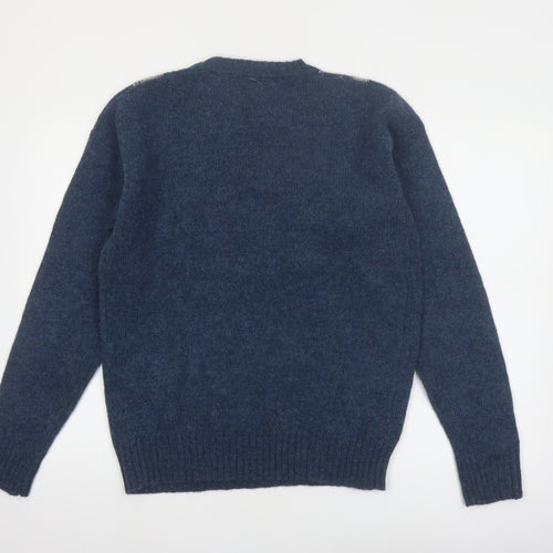 Ardsley Men's Blue Argyle Wool Pullover Jumper M Vintage Knit