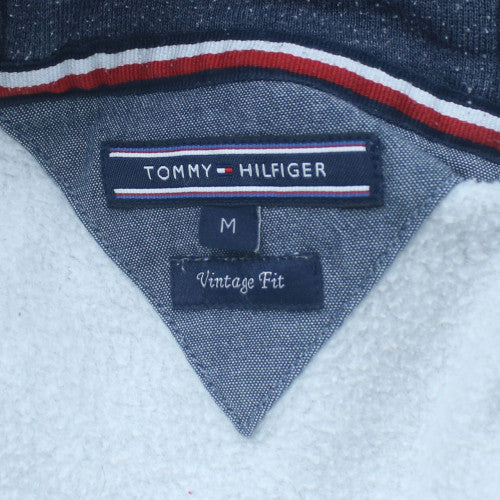 Tommy Hilfiger Women Grey Full Zip Hoodie Size M Vintage Fit