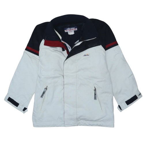 Ellesse Men's White Polyester Mid-Length Outdoor Ski Jacket M
