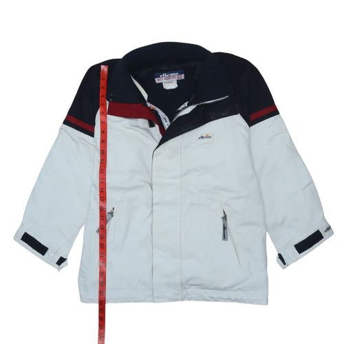 Ellesse Men's White Polyester Mid-Length Outdoor Ski Jacket M