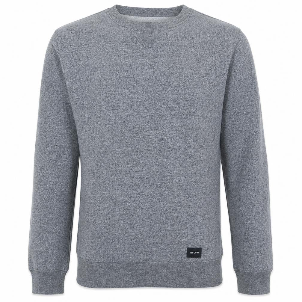 Front view of Rip Curl Men Grey Crew Neck Pullover Sweatshirt, size M