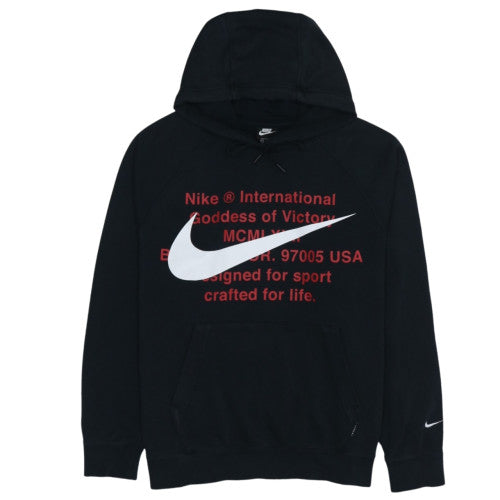 Nike Men's Black 2XL Pullover Hoodie with Logo Print