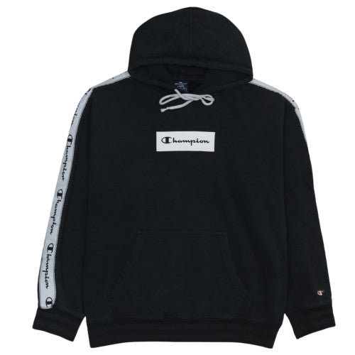 Champion Women’s Black Pullover Hoodie Large Logo Tape Sleeves