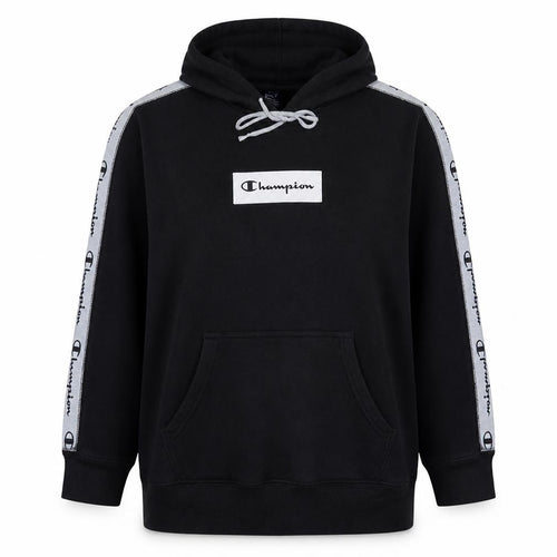 Champion Women’s Black Pullover Hoodie Large Logo Tape Sleeves