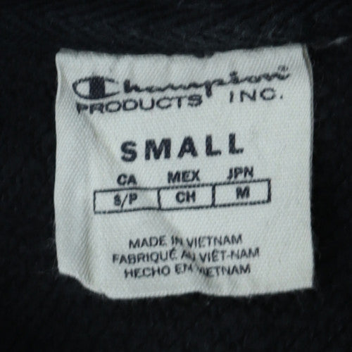 Champion Men's Black Small Pullover Hoodie 84% Cotton 16% Polyester