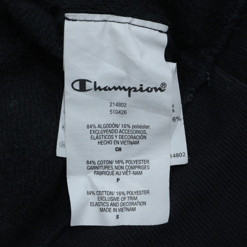 Champion Men's Black Small Pullover Hoodie 84% Cotton 16% Polyester
