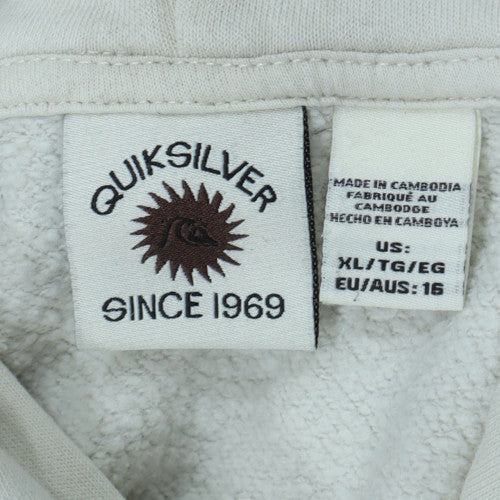 Quiksilver Boys White Pullover Fleece Hoodie 16 Years Graphic Logo