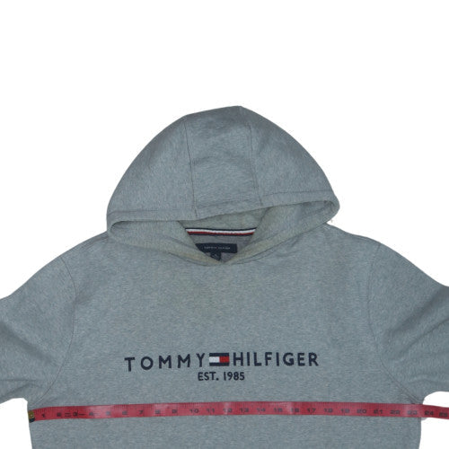 Tommy Hilfiger Men's Grey XL Pullover Hoodie Embroidered Logo