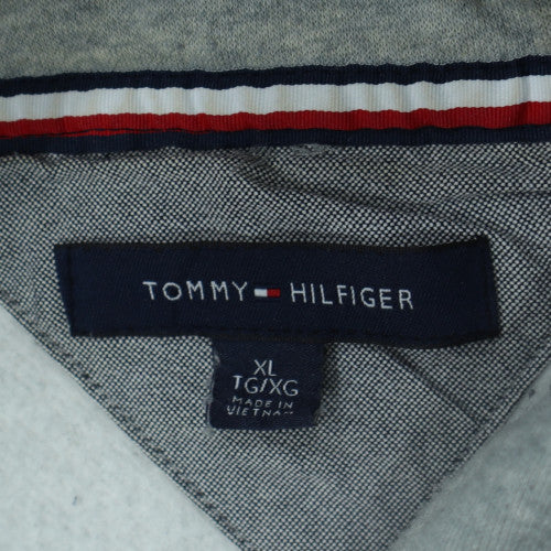Tommy Hilfiger Men's Grey XL Pullover Hoodie Embroidered Logo
