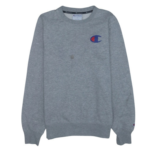 Champion Men's Grey Crew Neck Pullover Sweatshirt Size S Regular Fit