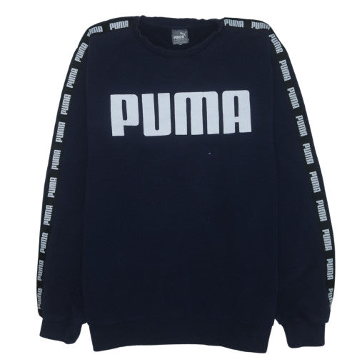 Puma Men's Blue 2XL Crew Neck Logo Pullover Sweatshirt