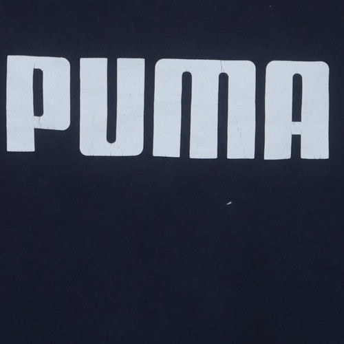 Puma Men's Blue 2XL Crew Neck Logo Pullover Sweatshirt
