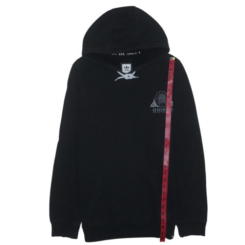 Adidas Womens Black Paisley Logo Pullover Hoodie M