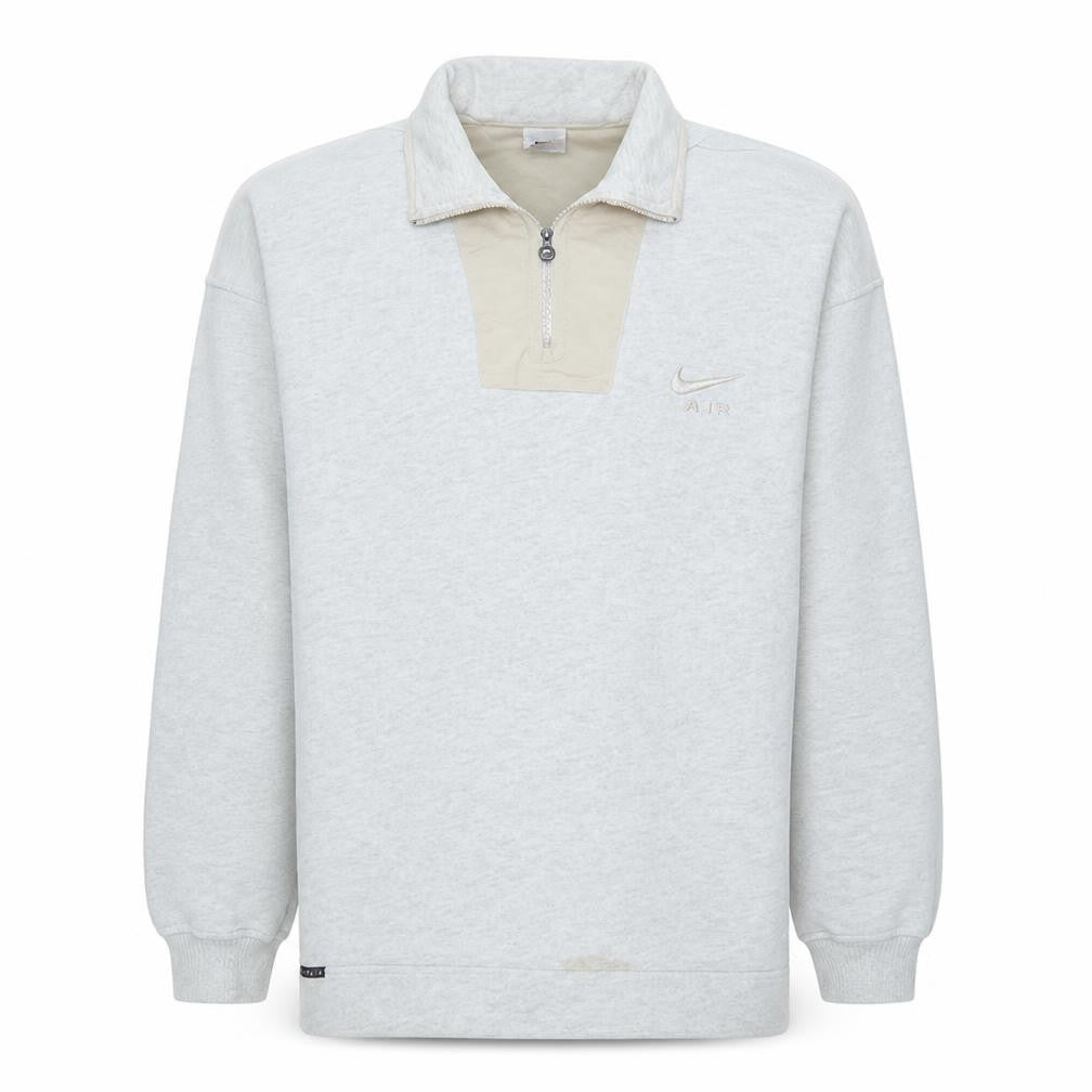 Front view of Nike Men’s Grey Fleece Quarter Zip Pullover Sweatshirt S
