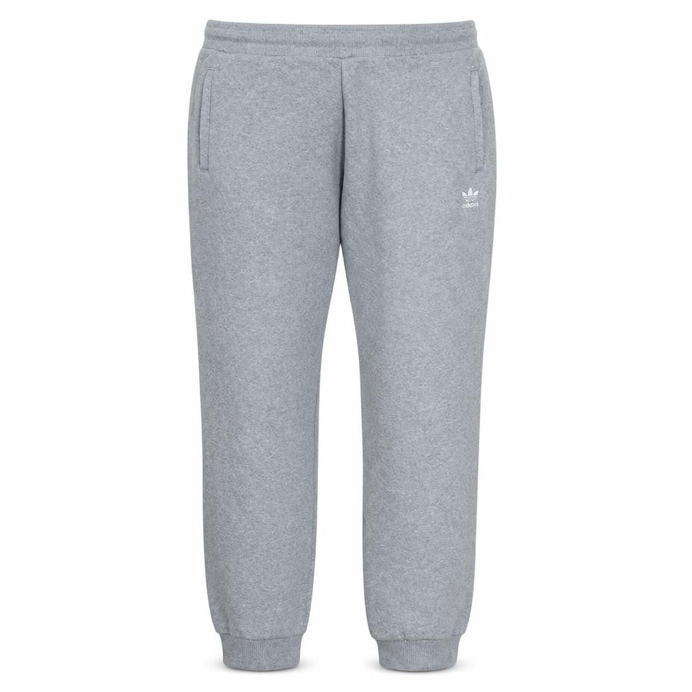 Front view of adidas Men’s Grey 2XL Fleece Sweatpants with Logo and Drawstring