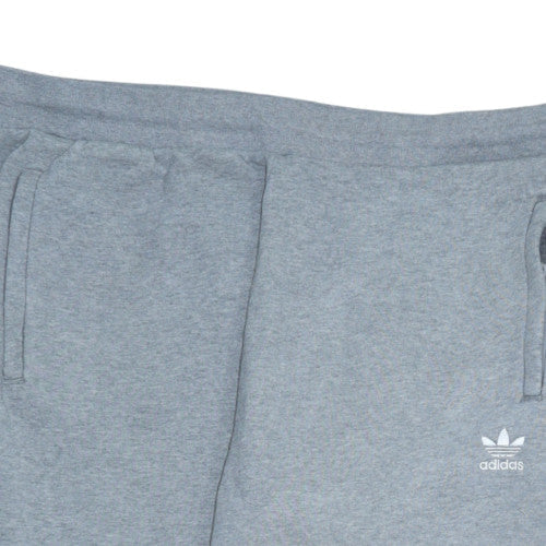 adidas Men’s Grey 2XL Fleece Sweatpants with Logo and Drawstring