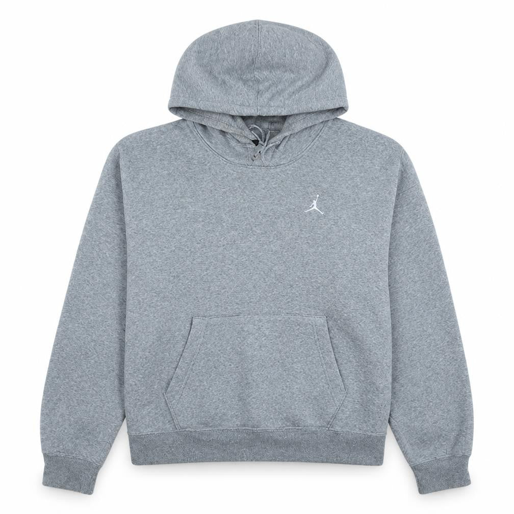 Front view of Jordan Women Grey Pullover Hoodie Small Loose Fit Cotton Blend