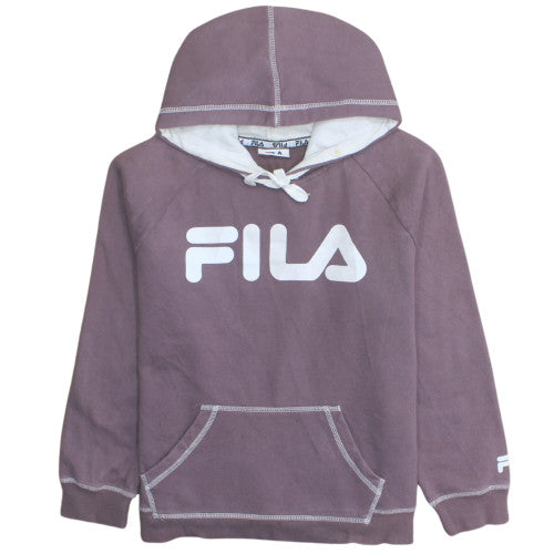 Fila Girls Purple Hooded Pullover Sweatshirt Size 12 Cotton Blend