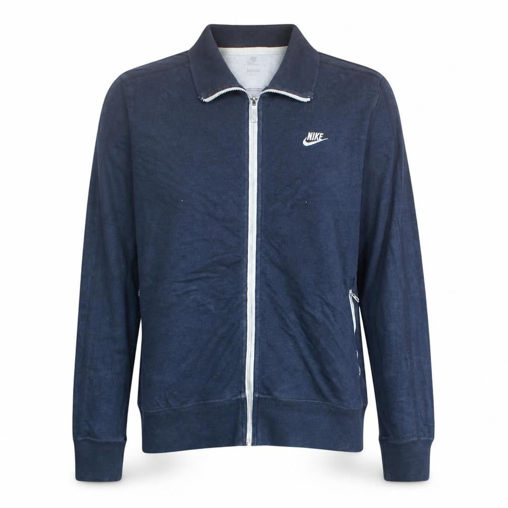 Front view of Nike Women's Blue Cotton Full Zip Track Jacket, size M