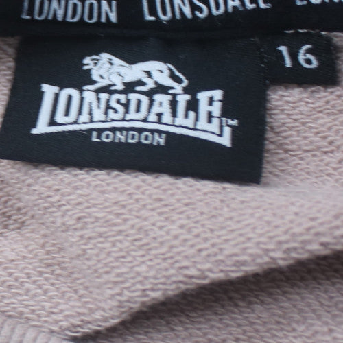 Lonsdale Women’s Beige & Black Crew Neck Pullover Sweatshirt Size 16