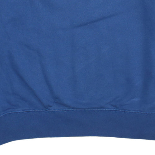 Nike Men Blue Logo Crew Neck Pullover Sweatshirt L Classic Fit