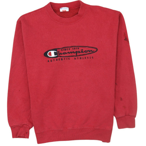 Champion Men's Red Small Pullover Sweatshirt Vintage Sports Style