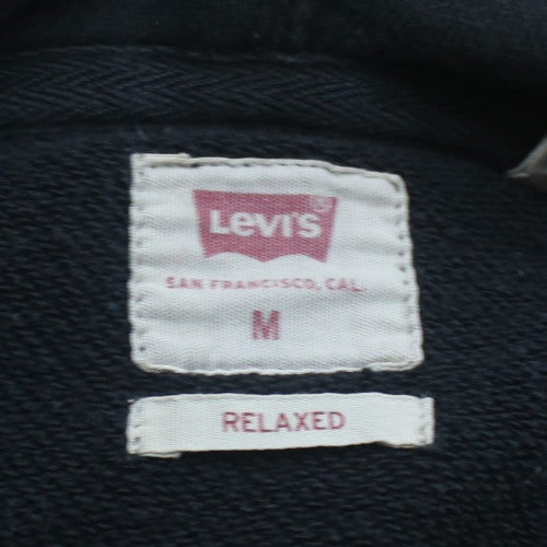 Levi's Men's Black Relaxed Fit Pullover Hoodie M Logo Fleece