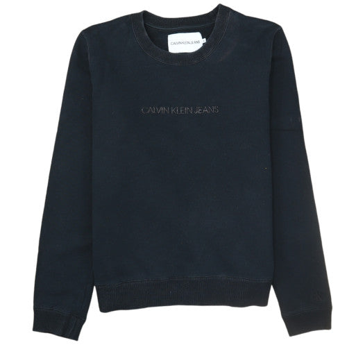 Calvin Klein Jeans Womens Black Cotton Sweatshirt Size S