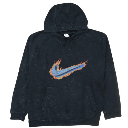Nike Women Black 3XL Dri-Fit Pullover Hoodie with Flame Logo