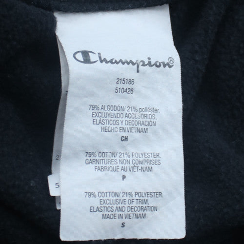 Champion Men's Black Pullover Hoodie Small Logo Fleece Sweatshirt