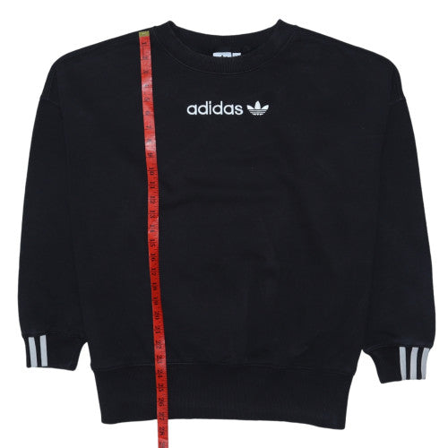 Adidas Womens Black Crew Neck Pullover Sweatshirt Size 20