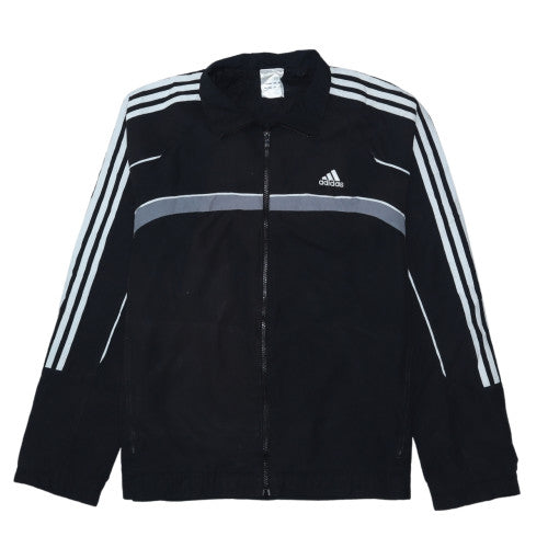 Adidas Men's Black Polyester Track Jacket Size M Full Zip Windbreaker