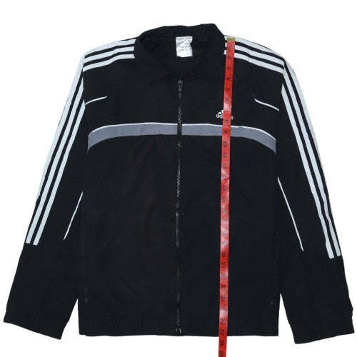 Adidas Men's Black Polyester Track Jacket Size M Full Zip Windbreaker