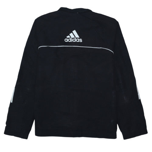 Adidas Men's Black Polyester Track Jacket Size M Full Zip Windbreaker