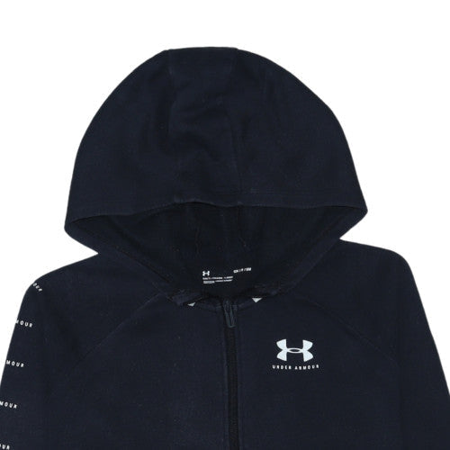 Under Armour Womens Black Full Zip Hoodie Small Loose Fit Sportswear