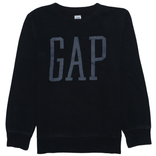 GAP Girls Black Logo Pullover Sweatshirt Size 14 Years Crew Neck Fleece