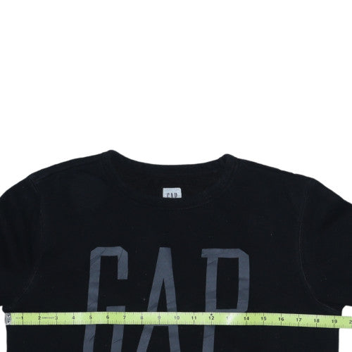 GAP Girls Black Logo Pullover Sweatshirt Size 14 Years Crew Neck Fleece