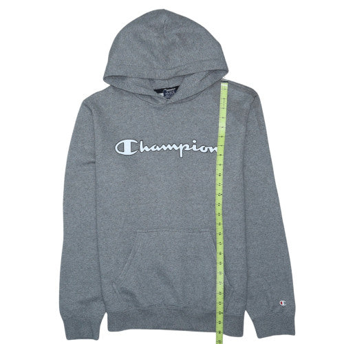 Champion Men's Grey Pullover Hoodie M Regular Fit Logo Fleece