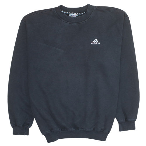 Adidas Men's Black Crew Neck Fleece Pullover Sweatshirt Size L