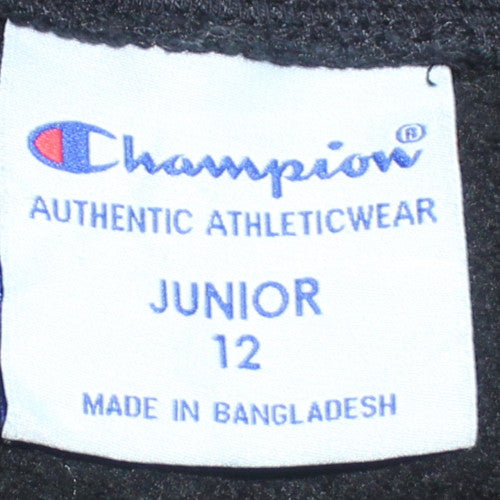 Champion Boys Black Pullover Hoodie Junior 12 Cotton Blend Casual