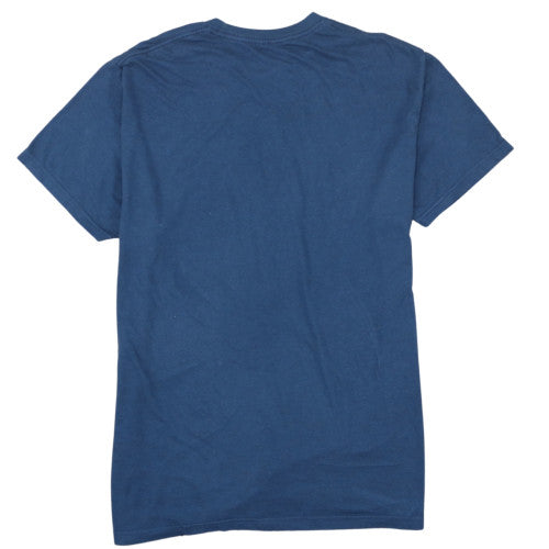 Quiksilver Men Blue Regular Fit Crew Neck Short Sleeve T-Shirt L