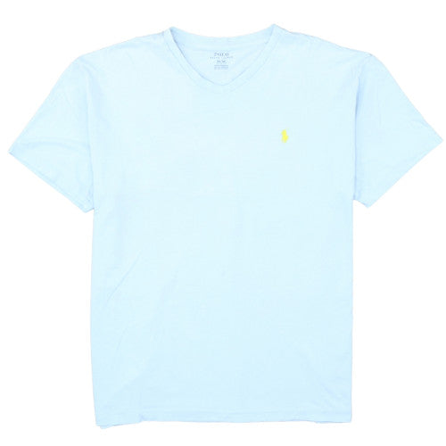 Ralph Lauren Men's Blue V-Neck Short Sleeve Cotton T-Shirt M