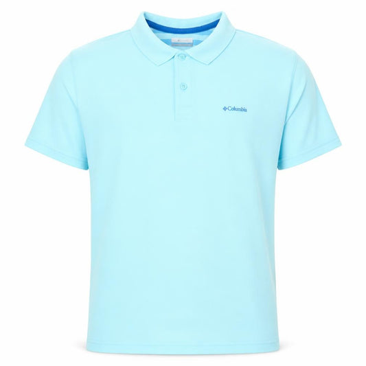 Front view of Columbia Men's Blue 2XL Performance Fishing Polo Shirt
