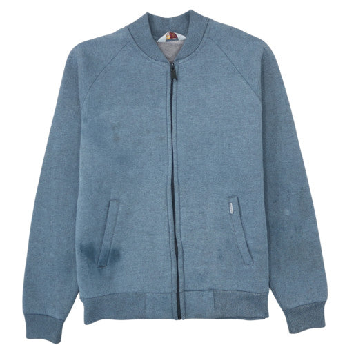 Carhartt Men Blue M Bomber Jacket Full Zip Fleece Lined