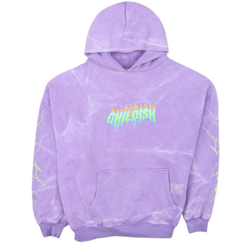 Childish Womens Lilac Pullover Hoodie Graphic Print Size S