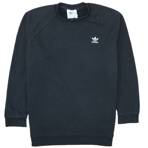 Adidas Men's Black Crew Neck Fleece Pullover Sweatshirt Size M