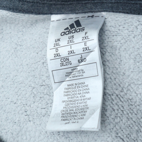 Adidas Men's Grey 2XL Crew Neck Pullover Sweatshirt
