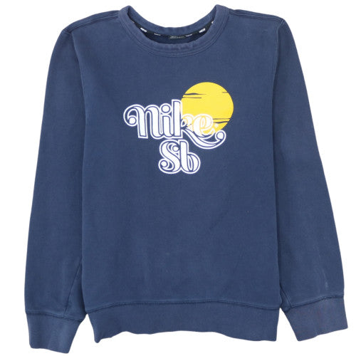 Nike SB Men's Blue Crew Neck Graphic Print Sweatshirt M