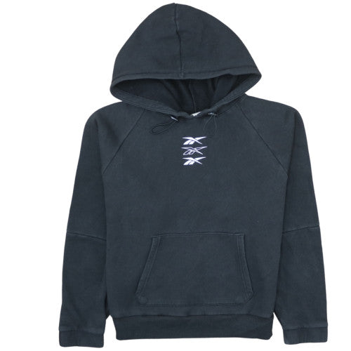 Reebok Women's Black Pullover Hoodie Size S Cotton Blend Logo Sweatshirt