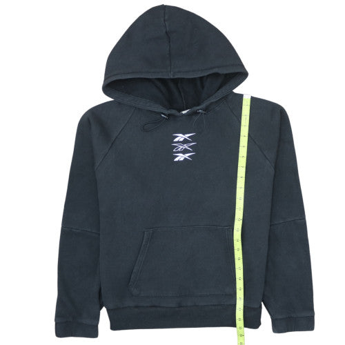 Reebok Women's Black Pullover Hoodie Size S Cotton Blend Logo Sweatshirt
